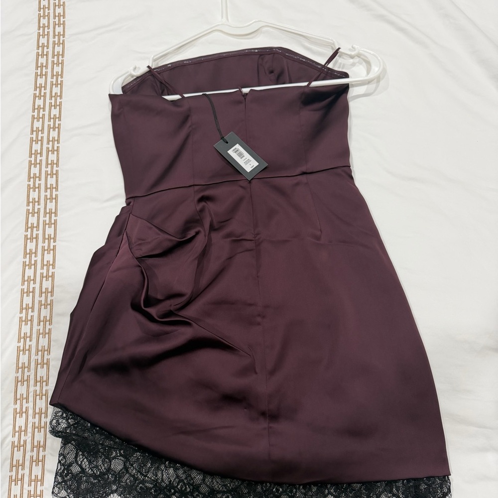 Aritzia Strapless Dress in Deep Purple - Picture 4 of 6